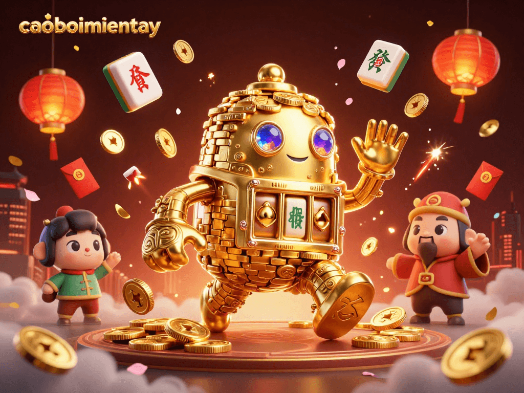 Engage in thrilling action with caoboimientay as golden golem and gaming elements fill the vibrant casino scene.
