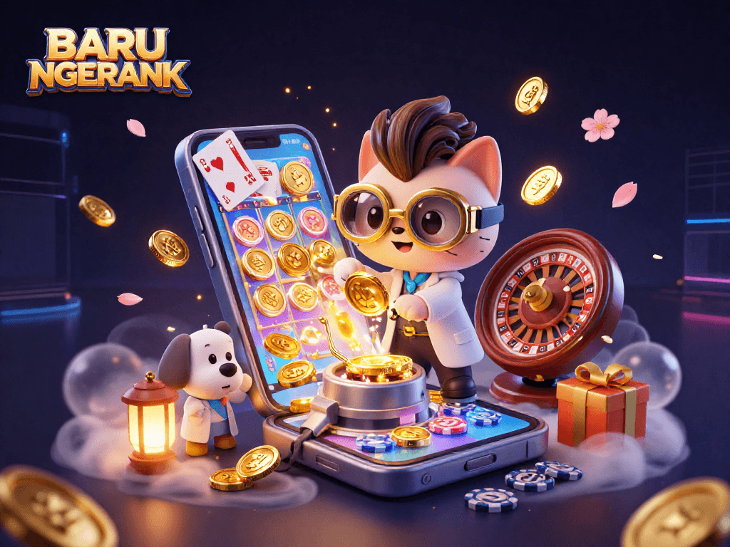Engage in winning gameplay at BARU NGERANK, showcasing vibrant casino elements and high-quality slot graphics.