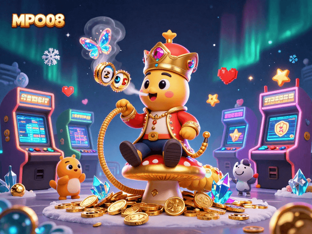 MPO08 enhances your slot gaming experience in a vibrant digital casino atmosphere.