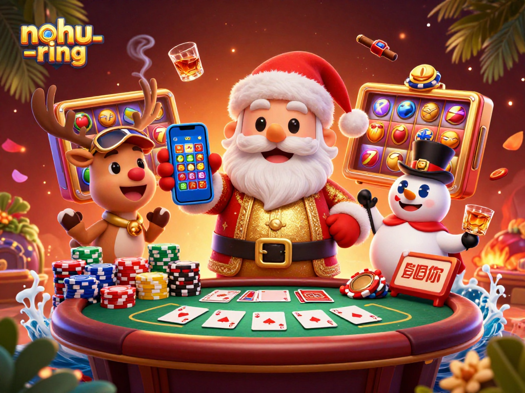 Experience thrilling gameplay in nohu-ring, with vibrant slot reels, jackpots, and fun characters!