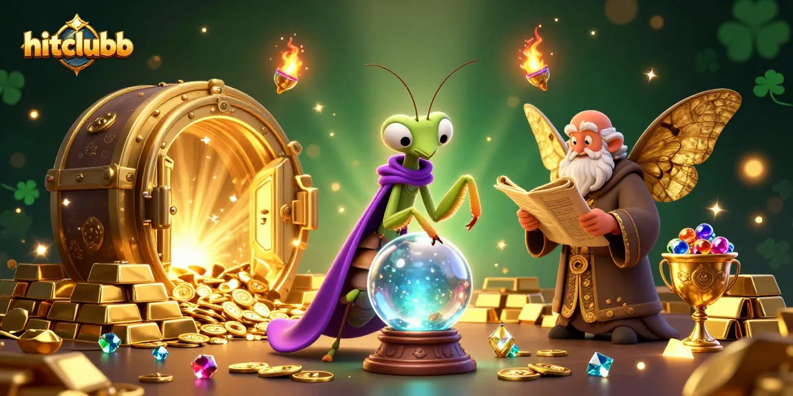 Experience hitclubb's magical allure, featuring whimsical characters and vibrant casino treasures.