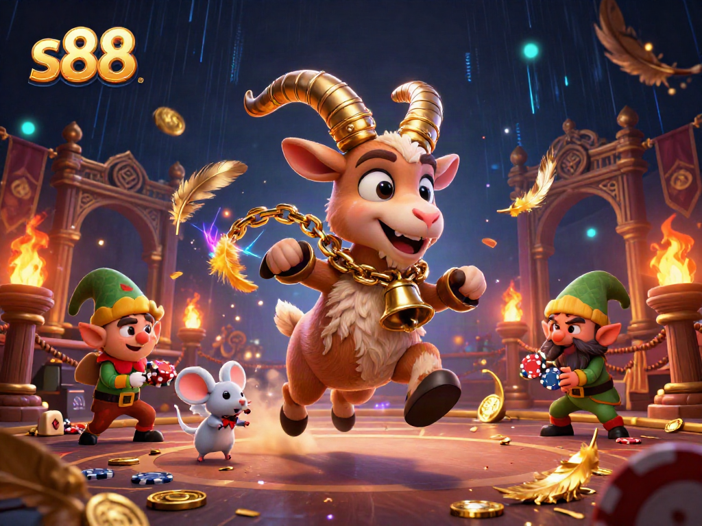 Experience thrilling gameplay at s88 with a festive Krampus casino scene featuring mischievous gremlins.