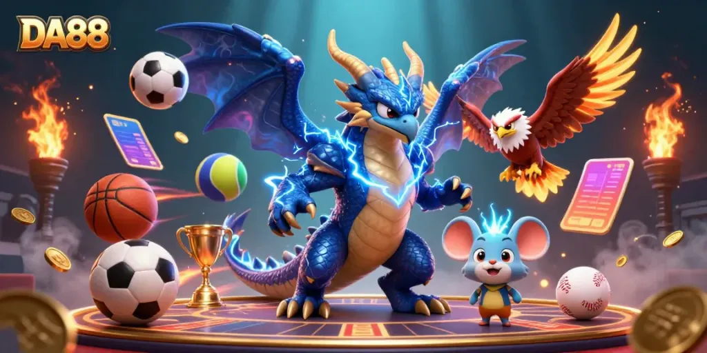 Experience the thrill of DA88 casino adventures with dynamic characters and vibrant sports elements.