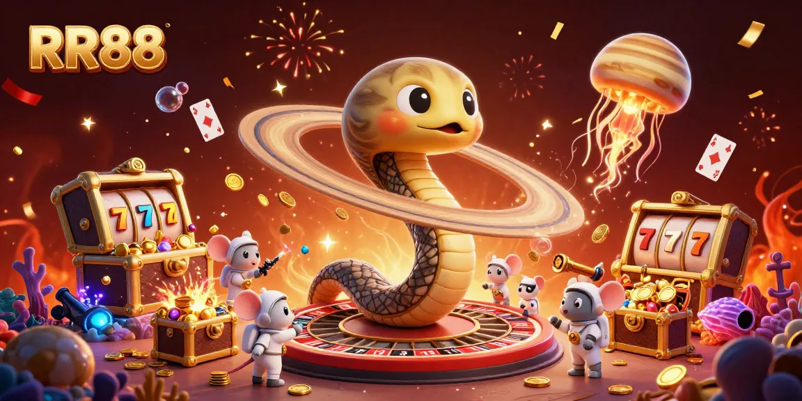 Experience dazzling RR88 gaming with astronaut mice betting on a cosmic roulette wheel!