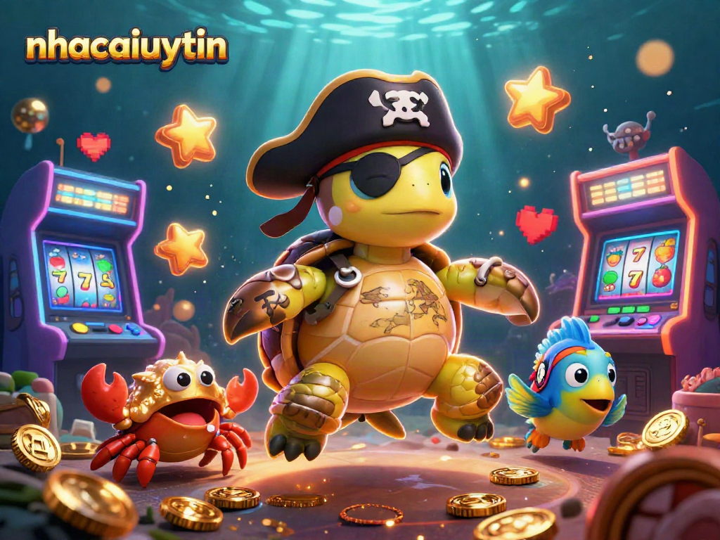 Experience the thrill of gaming at nhacaiuytin with a vibrant underwater casino scene.