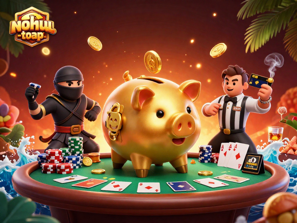 Win with nohu-toa-thap: A dynamic 3D battle scene featuring engaging casino characters.