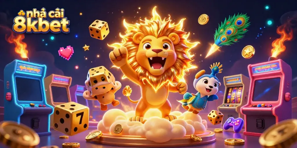 Experience the excitement of nhà cái 8kbet with vibrant slot reels and lively game elements.