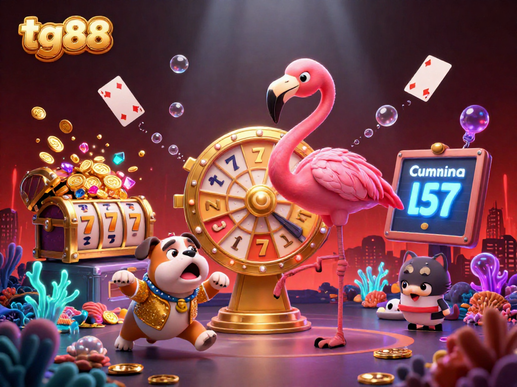 Spin the giant prize wheel with tg88 for exciting wins in this vibrant casino scene.