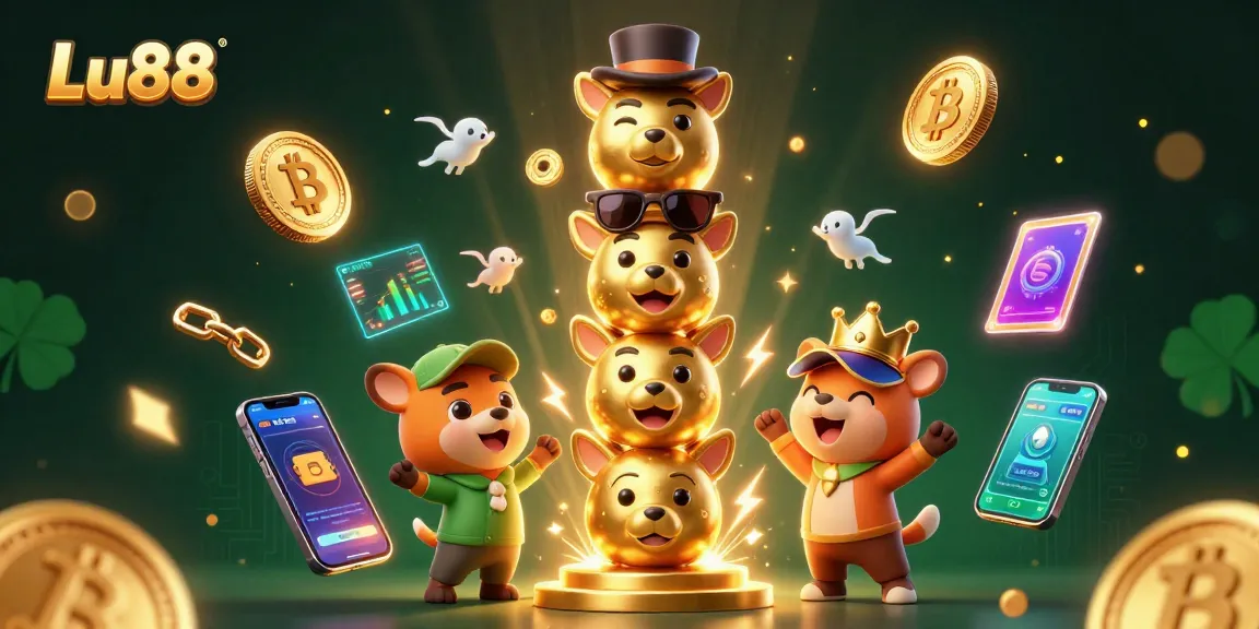 Experience exciting wins at Lu88 with vibrant gaming elements and a dynamic 3D totem illustration.