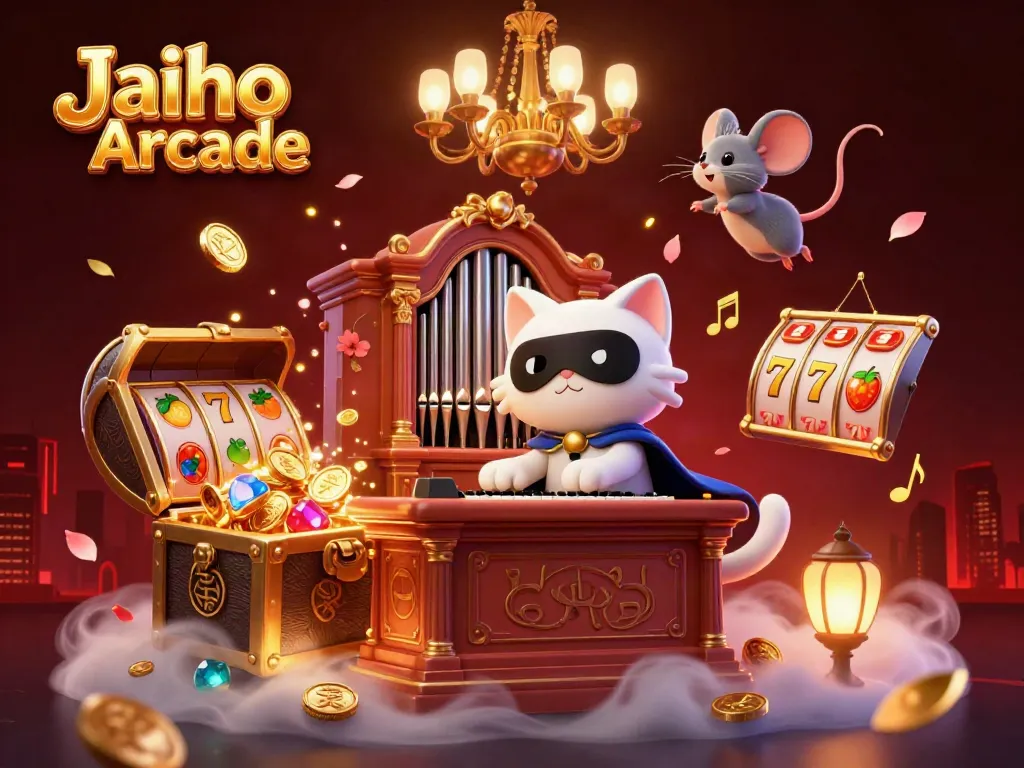 Spin to win with Jaiho Arcade's vibrant casino scene full of exciting slot elements.