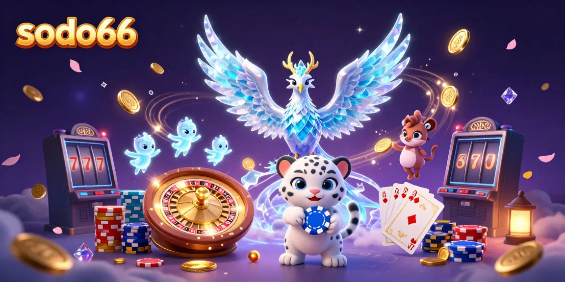 Experience the thrill of sodo66 with an enchanting scene featuring a phoenix and casino elements.