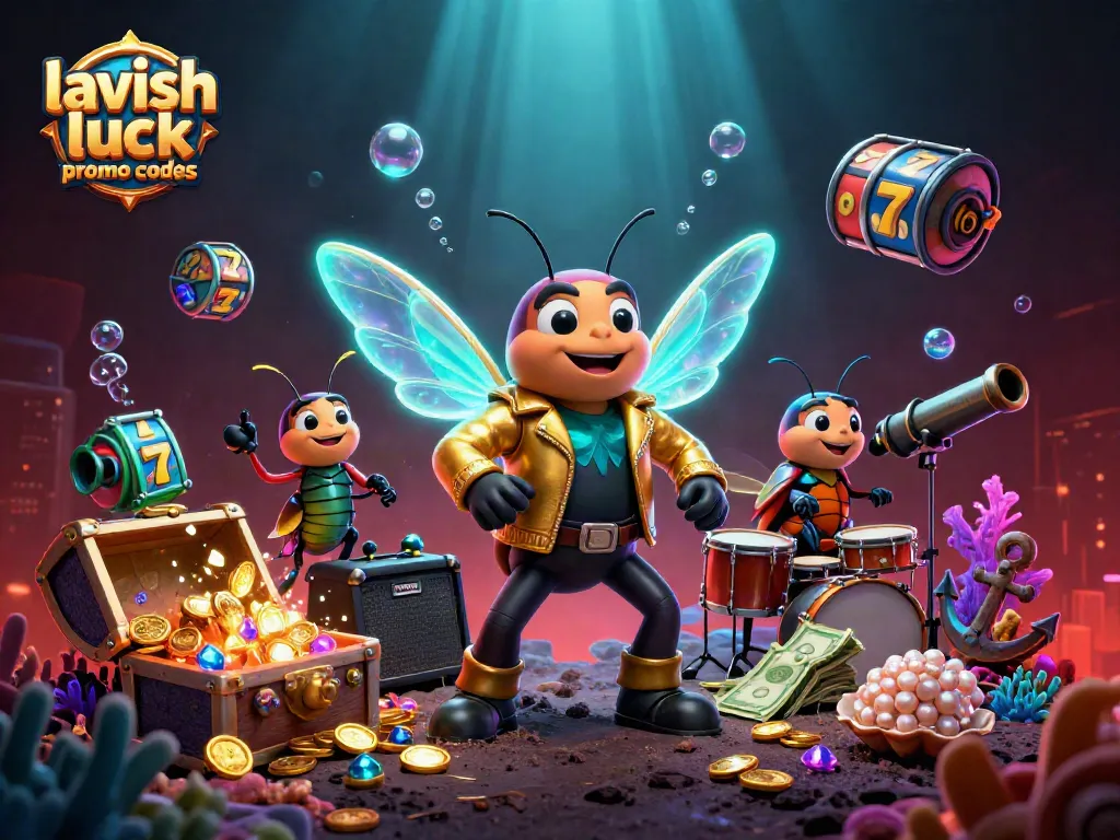 Engage with lavish luck promo codes while spinning vibrant slot reels and enjoying thrilling casino scenes.