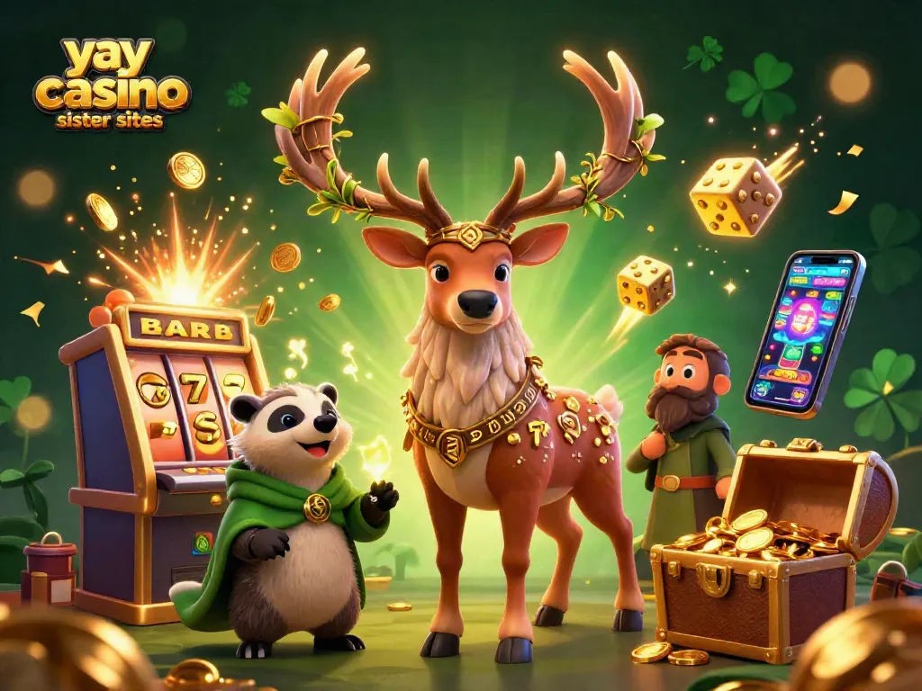 Experience the magic of yay casino sister sites in this dynamic, high-energy 3D casino scene.