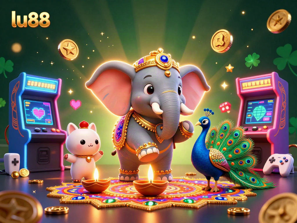 Experience excitement at lu88 with thrilling casino visuals featuring vibrant characters and gaming elements.