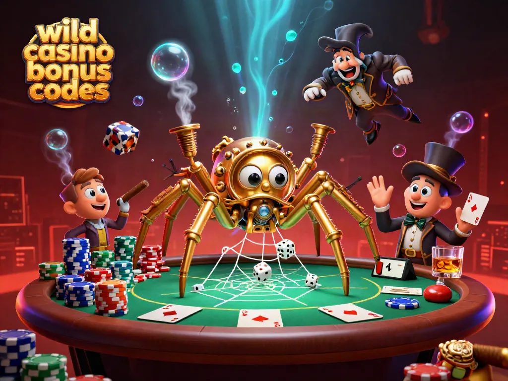 Experience wild casino bonus codes with a steampunk-themed poker scene full of action and detail.
