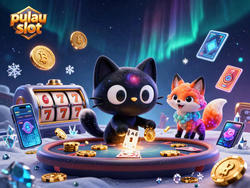 Experience the excitement of pulau slot with a cosmic scene featuring rich gaming elements and vibrant characters.