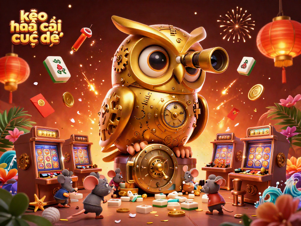 Experience kèo nhà cái trực tiếp with lively characters and rich casino elements in this stunning 3D illustration.