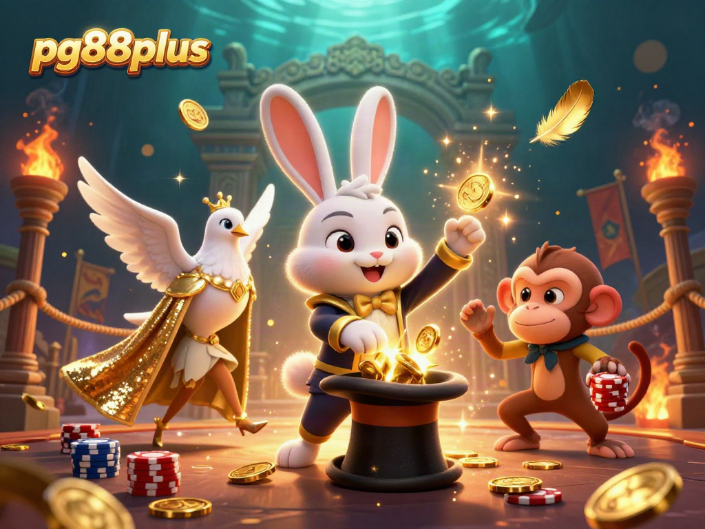 Engage with pg88plus' captivating 3D casino experience featuring magical characters and rich gambling elements.