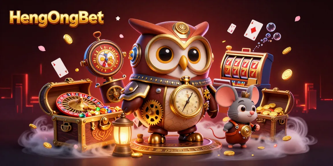 HengOngBet captivates gamblers with a vibrant scene of casino excitement and dynamic gaming elements.