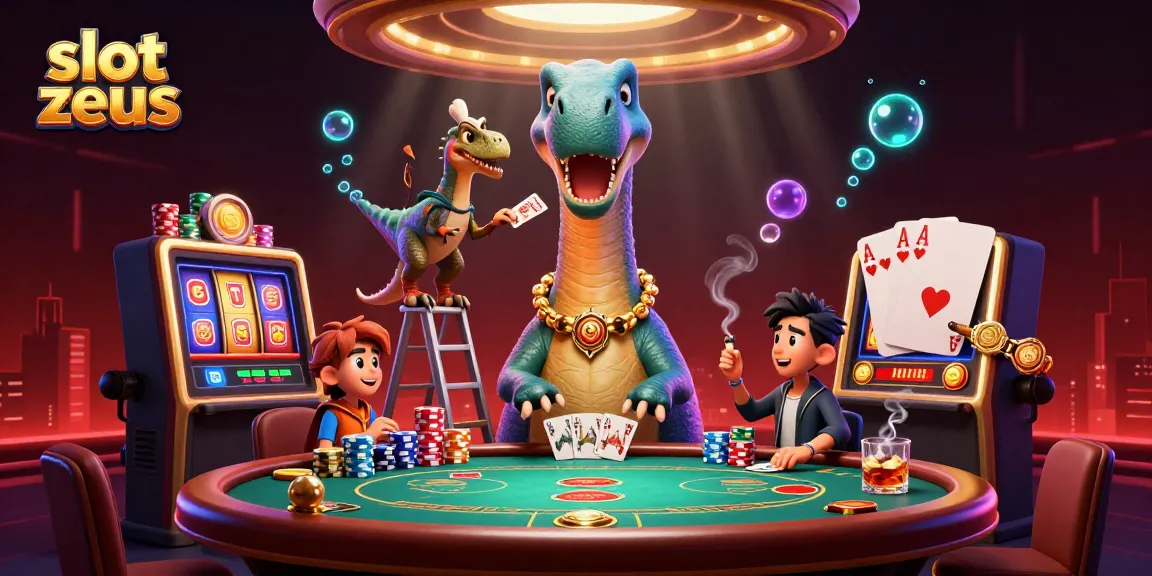 Melihat slot zeus dalam suasana kasino dengan simbol kemenangan mengelilingi karakter 3D yang dinamis.