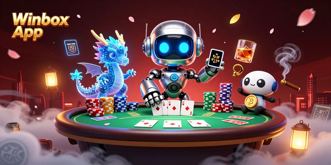 Experience the thrilling Winbox App with immersive poker action in a vibrant casino scene