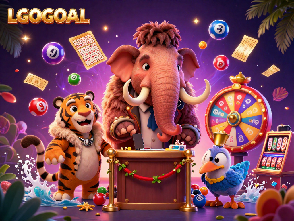Engage with LGOGOAL's vibrant casino atmosphere featuring a woolly mammoth ID checker alongside thrilling game elements.
