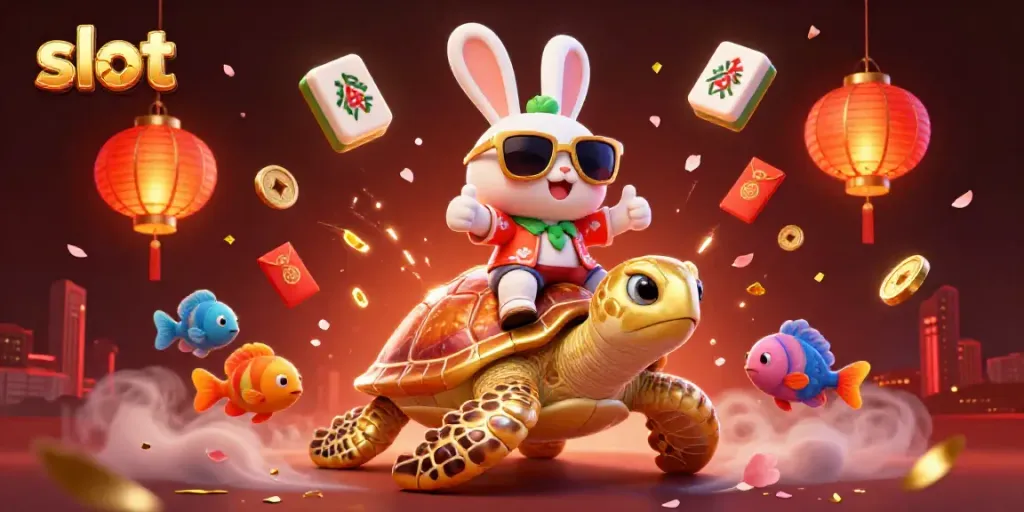 Menangkan slot dengan rabbit keberuntungan dan kura-kura emas di dunia kasino yang berwarna-warni.