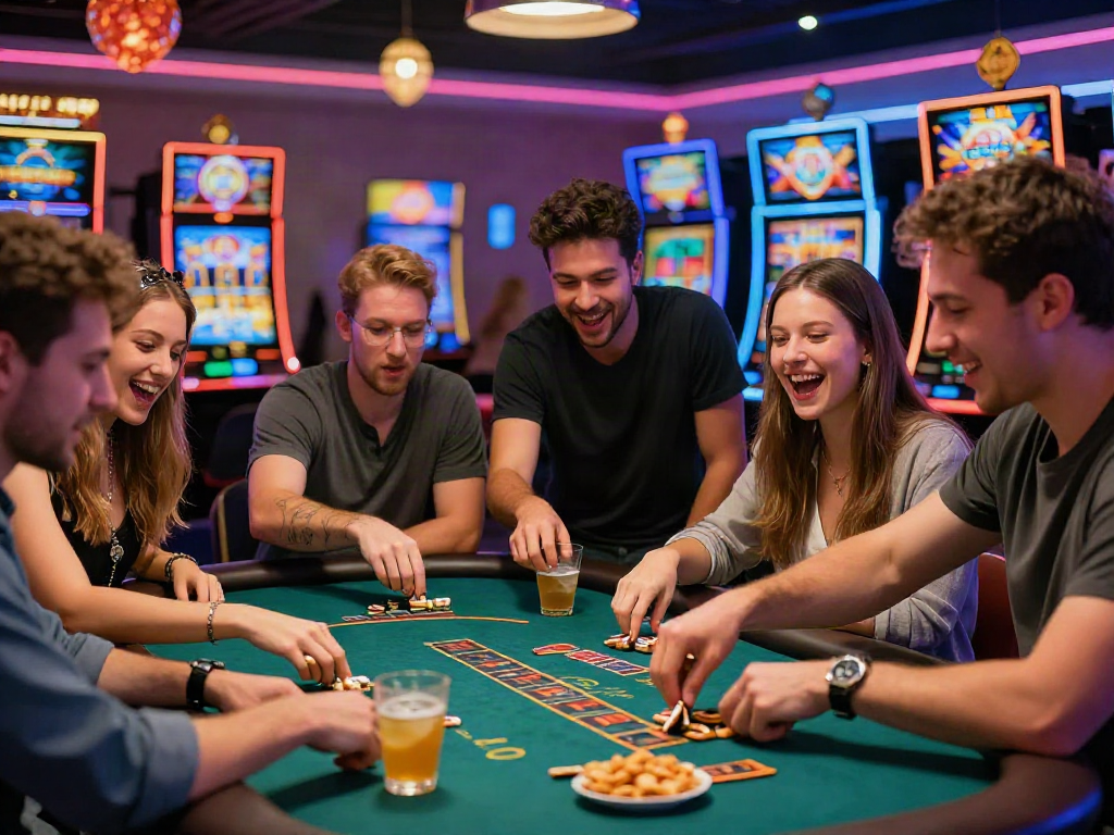 Kebuntoto gaming experience with friends at a lively casino.