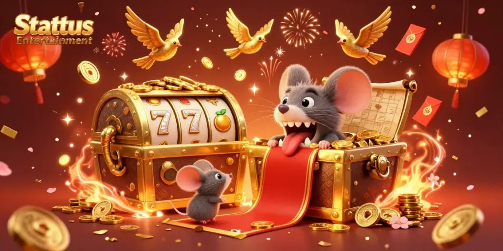 Engage in thrilling gaming at Stattus Entertainment with vibrant 3D gaming elements showcasing big wins.