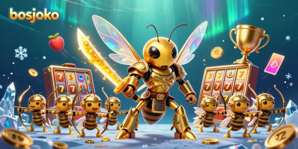 Experience thrilling jackpot wins at bosjoko with vibrant 3D casino scene featuring iconic game elements.