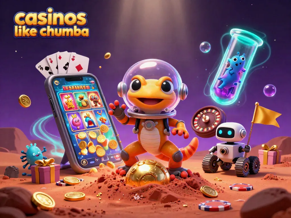 Play exciting casino games like Chumba Casino with Martian characters in a vibrant 3D scene