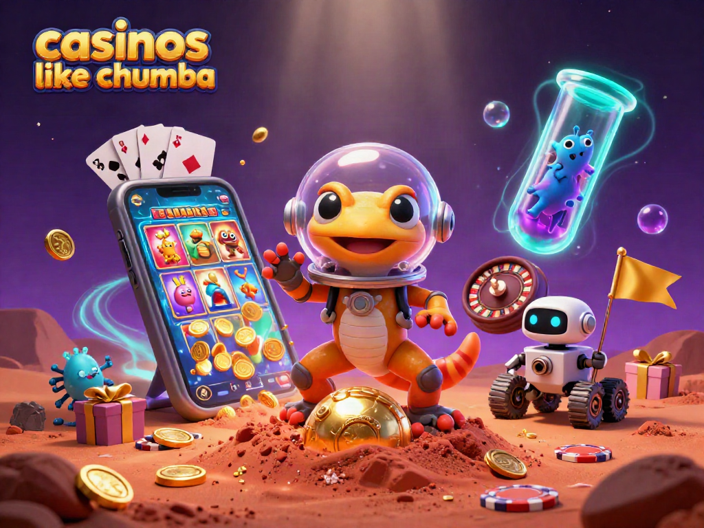 Play exciting casino games like Chumba Casino with Martian characters in a vibrant 3D scene