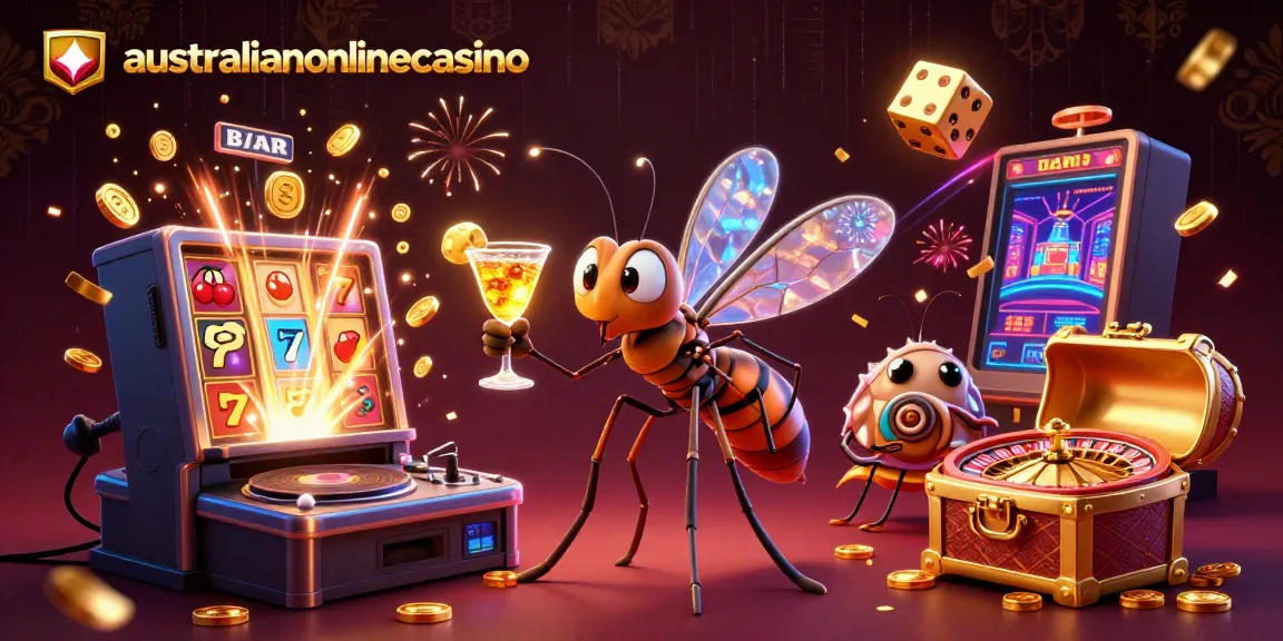 Engage in thrilling gameplay at australianonlinecasino with a lively mascot, vibrant casino elements, and dynamic animations.