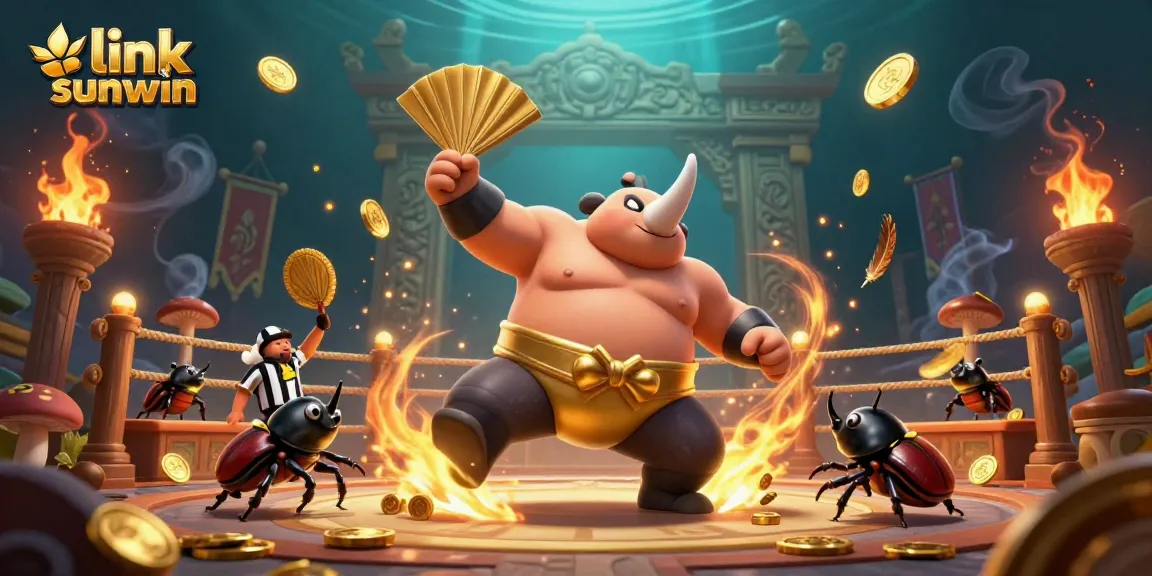 Experience thrilling gameplay at link sunwin with vibrant visuals of a beetle sumo champion.