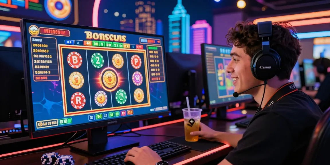 Engaging player enjoying bonus buy slots UK on vibrant online casino interface, showcasing colorful reels and animated bonuses.
