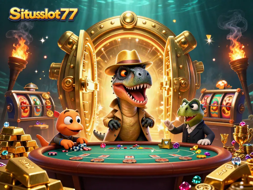 Experience thrilling gameplay at situsslot777 with a velociraptor card counter and casino excitement.