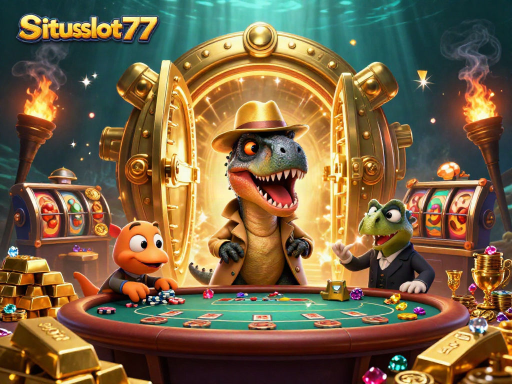 Experience thrilling gameplay at situsslot777 with a velociraptor card counter and casino excitement.