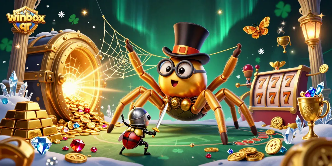 Bet big with winbox qr as a golden tarantula spins a web of treasures in this vibrant casino scene.