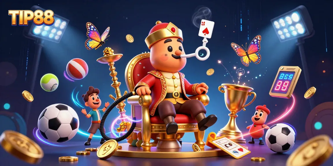 Experience thrilling sports betting with TIP88 in this vibrant 3D illustration showcasing excitement and rewards.