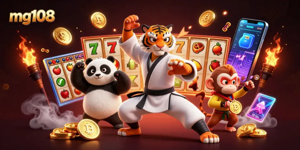 Menggandakan peluang dengan mg108, seorang master kung fu harimau, panda, dan kelelawar membawa peruntungan dalam perjudian.