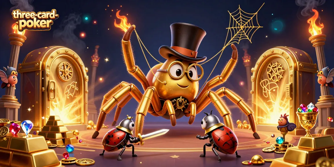 Engage in thrilling three-card-poker antics with animated characters in an enticing casino setting.