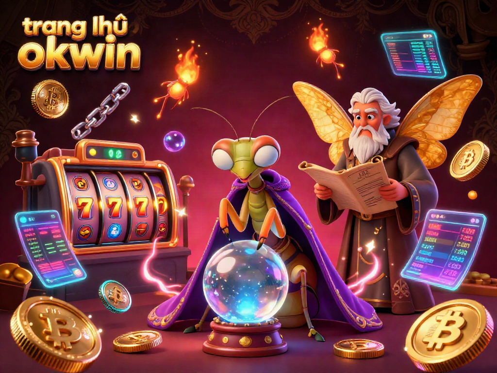Engage in thrilling gameplay at trang chủ okwin with vibrant slot games amid a mystical 3D casino scene.