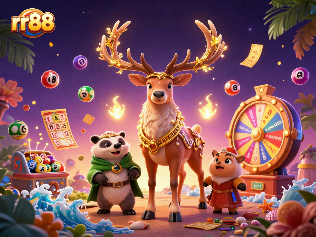 Engage with rr88's vibrant lottery scene featuring lively characters and dynamic game elements.