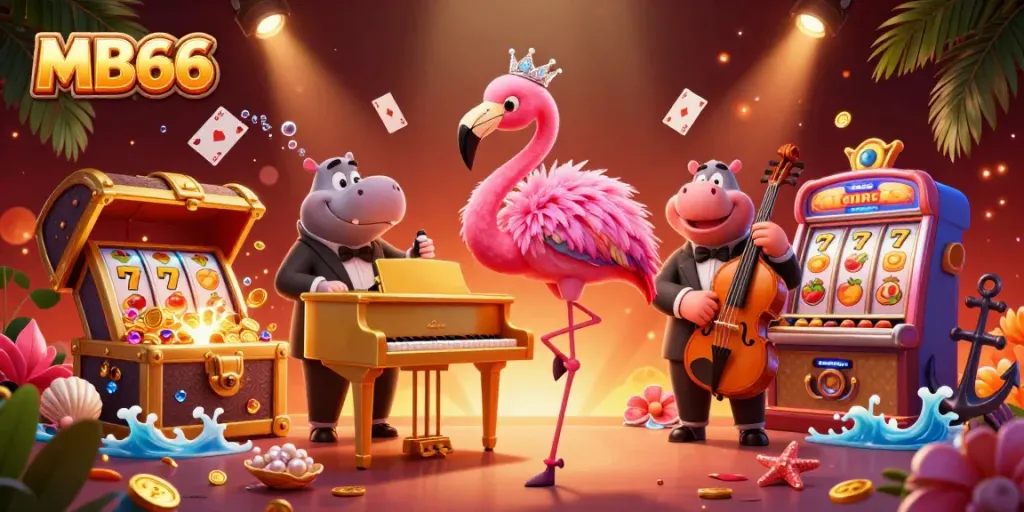 Experience the vibrant world of MB66 casino gaming with lively characters and dynamic elements.
