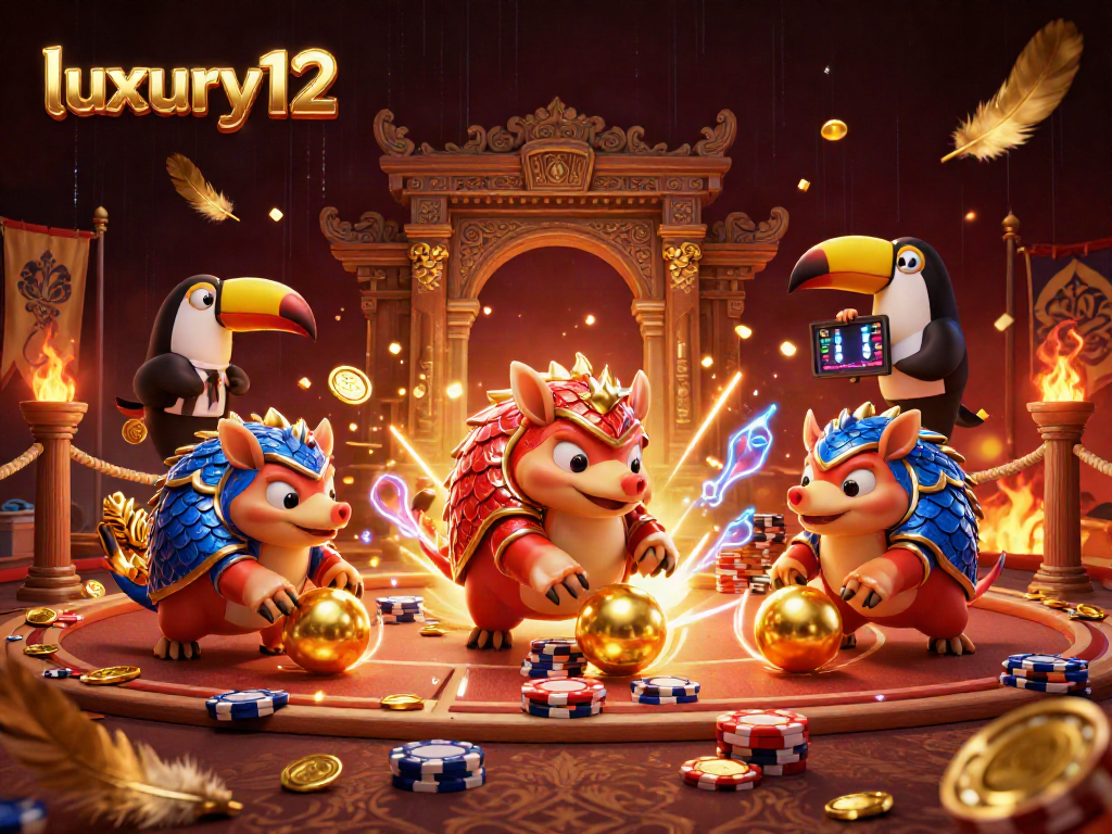 Engage with luxury12 as rival pangolins compete in a dynamic casino battle of poker chips.