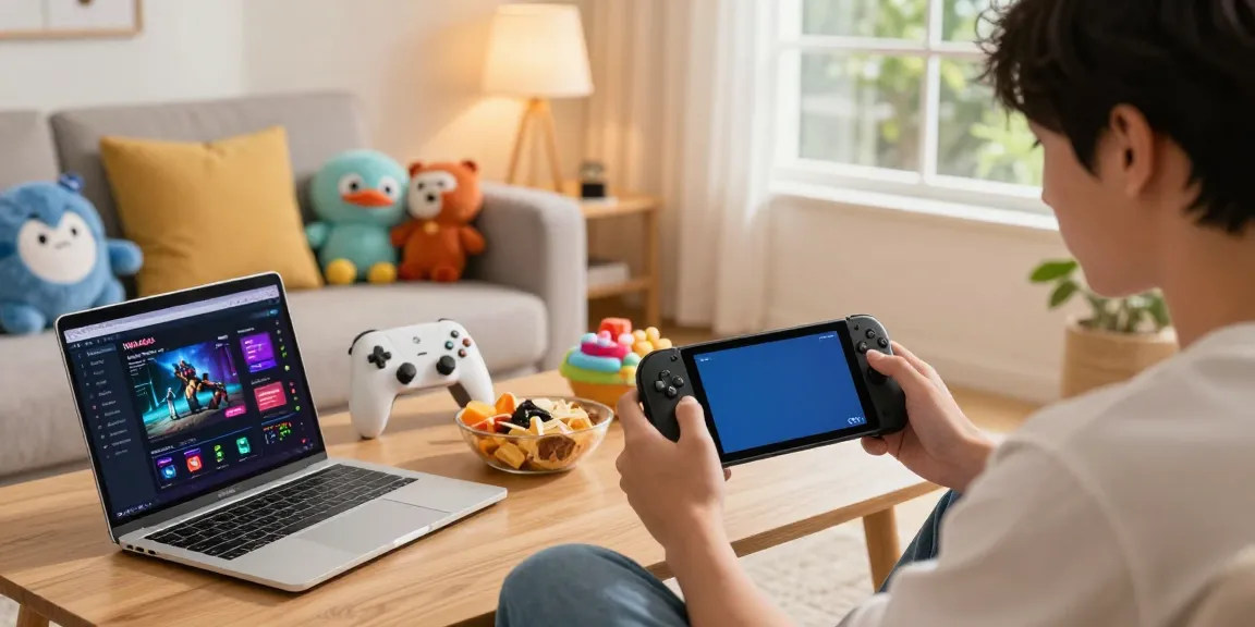 Engaging Yono Arcade mobile gaming experience in a cozy living room.