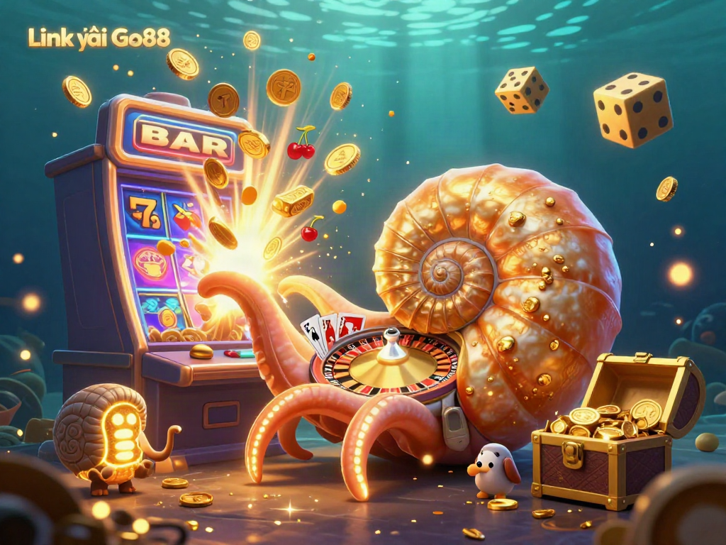 Engage in thrilling gameplay with the dynamic Link vào Go88 scene showcasing a vivid underwater casino experience.