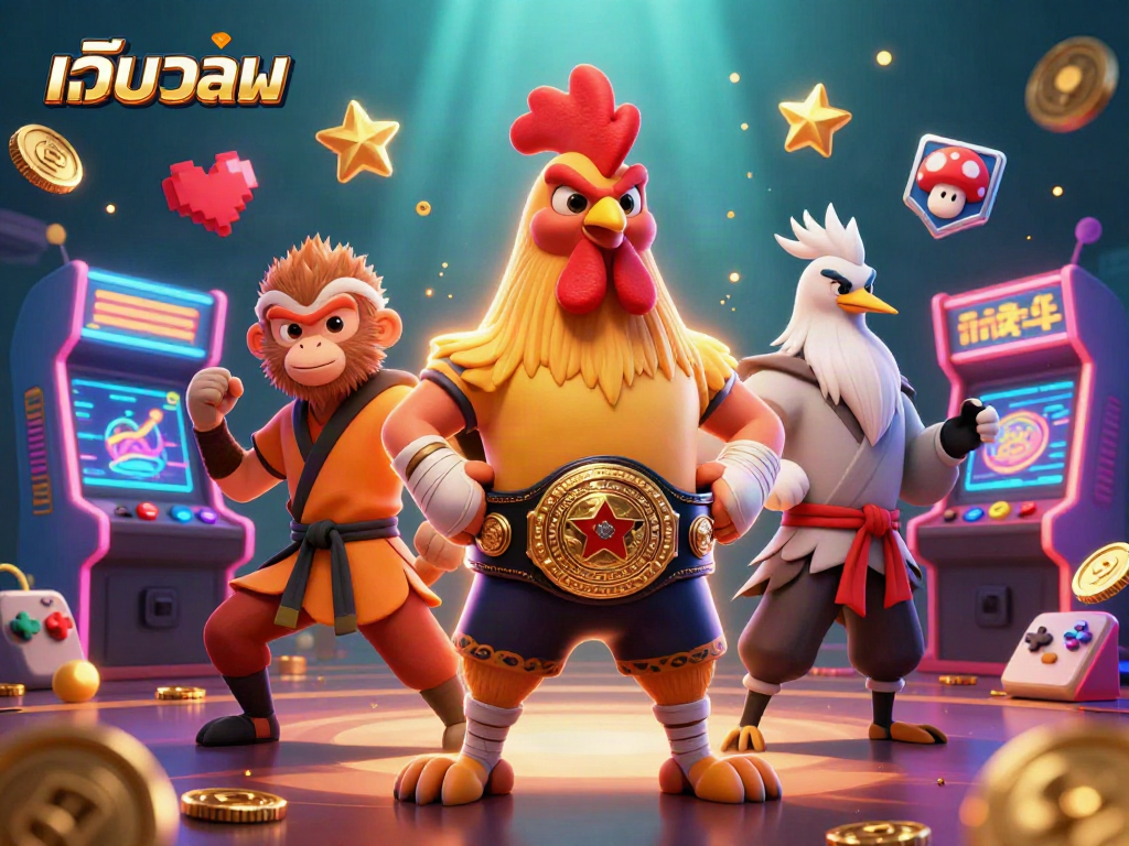 เว็บบอล: สุดยอดภาพประกอบ 3D กับไก่ มวยไทย และศิลปินลิง