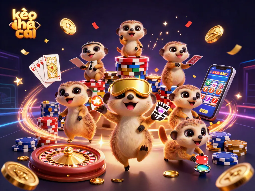 Engage with kèo nhà cái as meerkats manage a vibrant casino scene filled with thrilling elements.