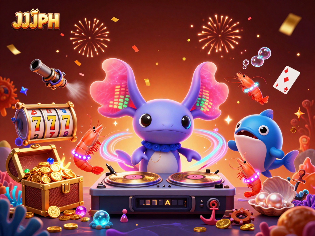 Nagtatanghal ng mga nakaka-engganyong slot machine sa ilalim ng tubig na may JJJPH, kasabay ng kiryus na axolotl DJ at mga dancing shrimp.